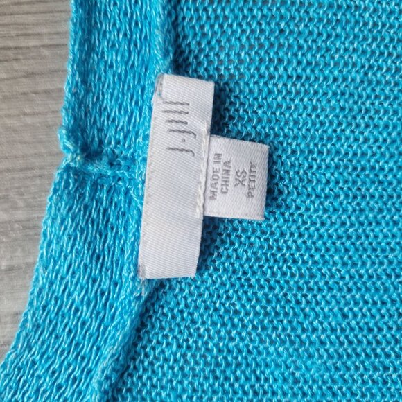 J.Jill Womens XS Petite Open Front Cardigan Sweater Blue Linen/Viscose Blend - Picture 5 of 5